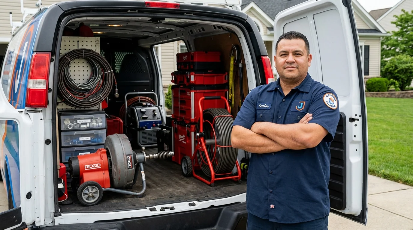 Professional drain cleaning equipment and Johns Plumbing LLC plumber in Barranquitas