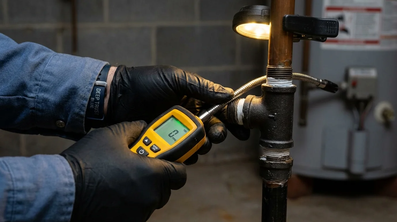 Gas leak detection with electronic sniffer by Johns Plumbing LLC in Barranquitas