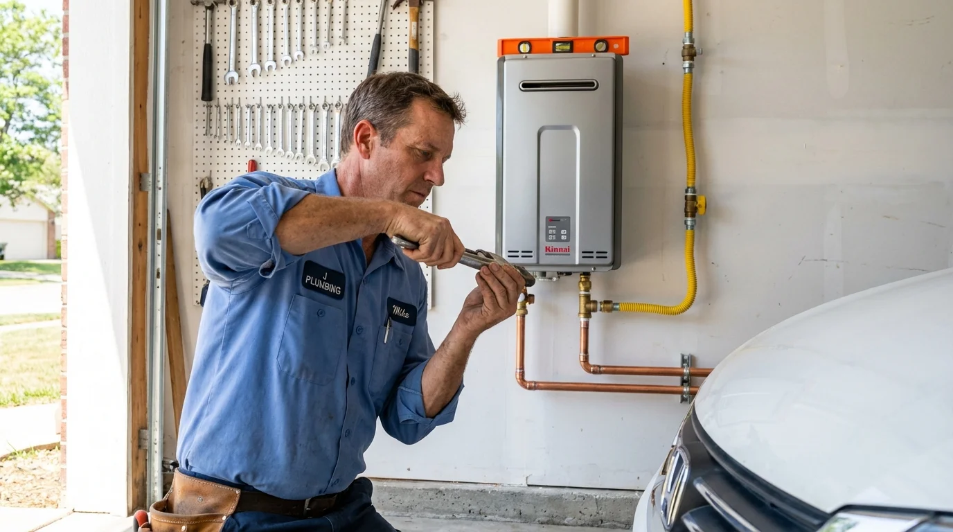 Tankless water heater installation by a Johns Plumbing LLC plumber in Barranquitas